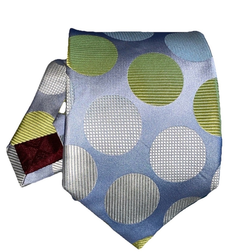 LOUIS QUATORZE PARIS  TIE LUXURY SILK 100% GORGEOUS LIGHT GREY GREEN SILVER